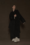 Mutedance 24 Autumn and Winter Collarless Buttoned Belt Long Coat MD-MD24FW20-DARK MD24FW19 MD24FW20